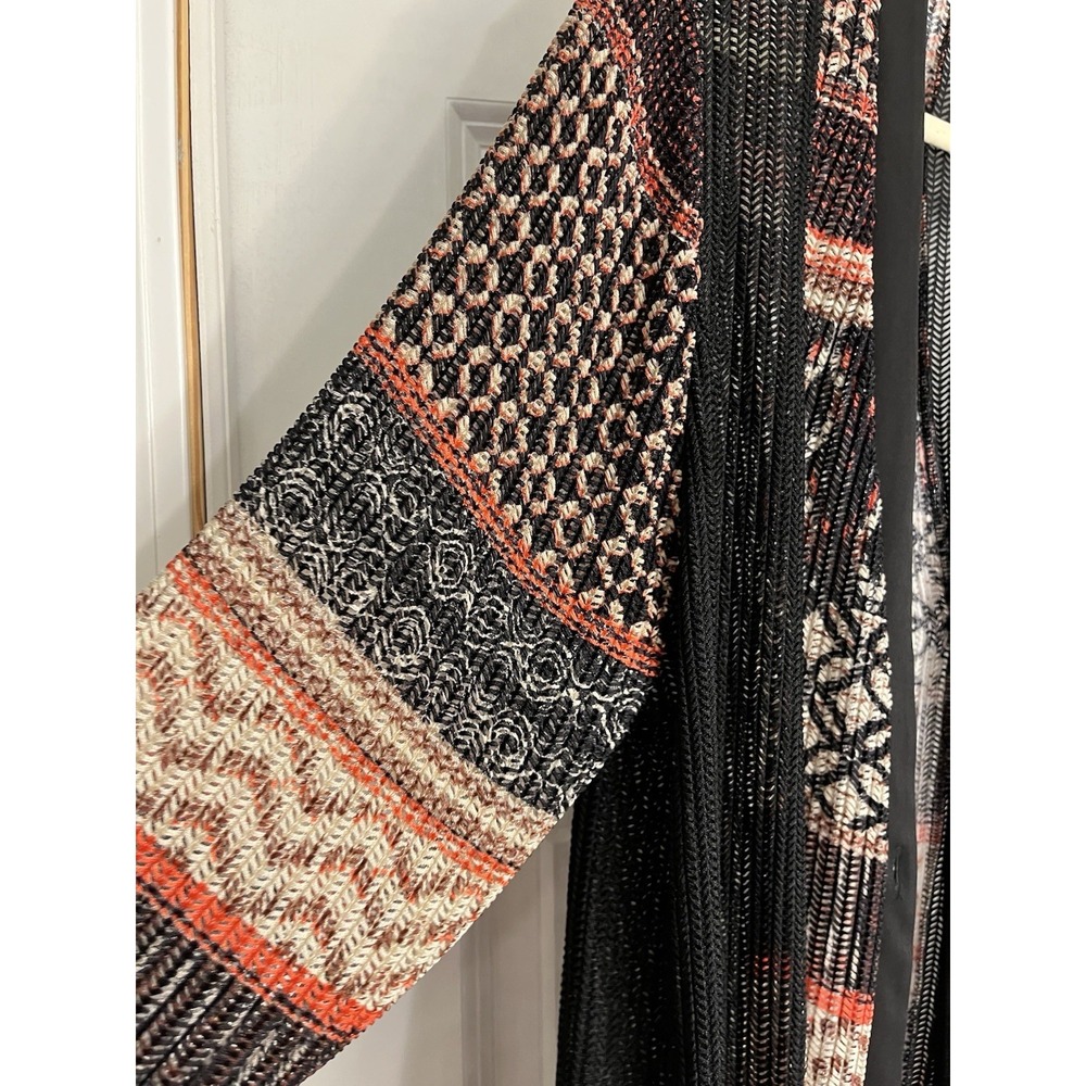 Catherines Sheer Mesh 1 ButtonCardigan Size 0 14W 16W Aztec Southwest - Picture 2 of 10